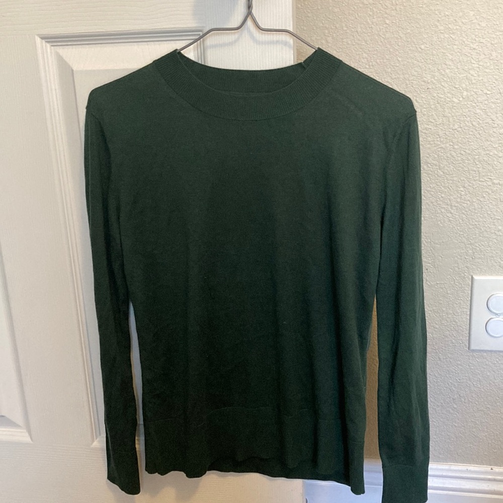 Banana republic dark green crew neck silk cashmere sweater